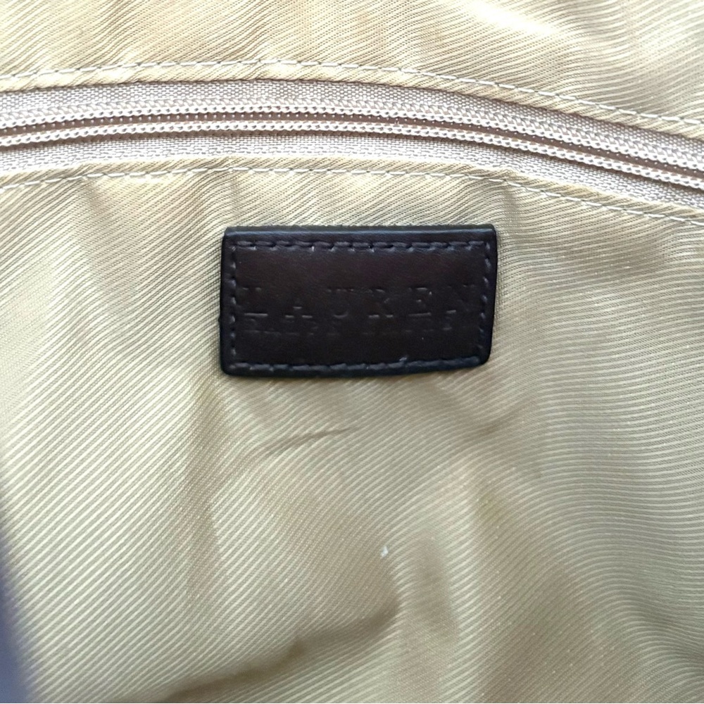 Ralph Lauren Houndstooth Tote in Cream and Brown - Picture 7 of 12